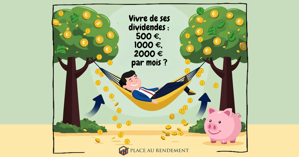 Vivre de ses dividendes : combien investir pour 500 €, 1 000 € ou 2 000 € par mois ?
